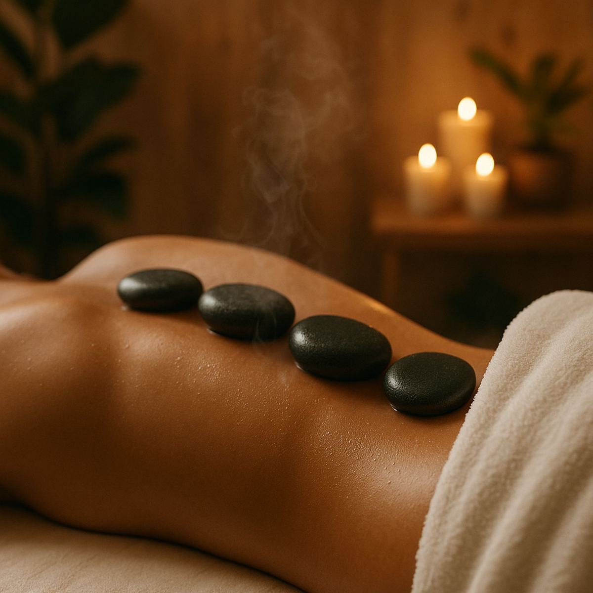 Détente pierres chaudes pour une relaxation profonde et durable