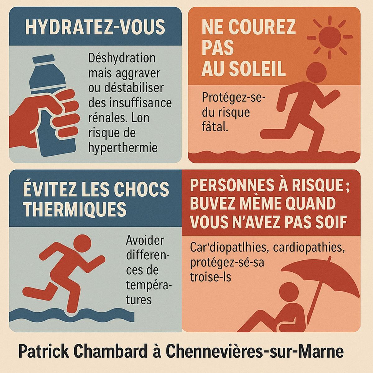 Canicule à Chennevières-sur-Marne : protégez votre cœur, même si vous êtes en bonne santé   La canicule n’épargne personne.