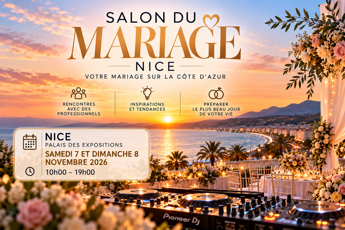 Salon du Mariage de Nice 2026 : rendez-vous les 7 et 8 novembre