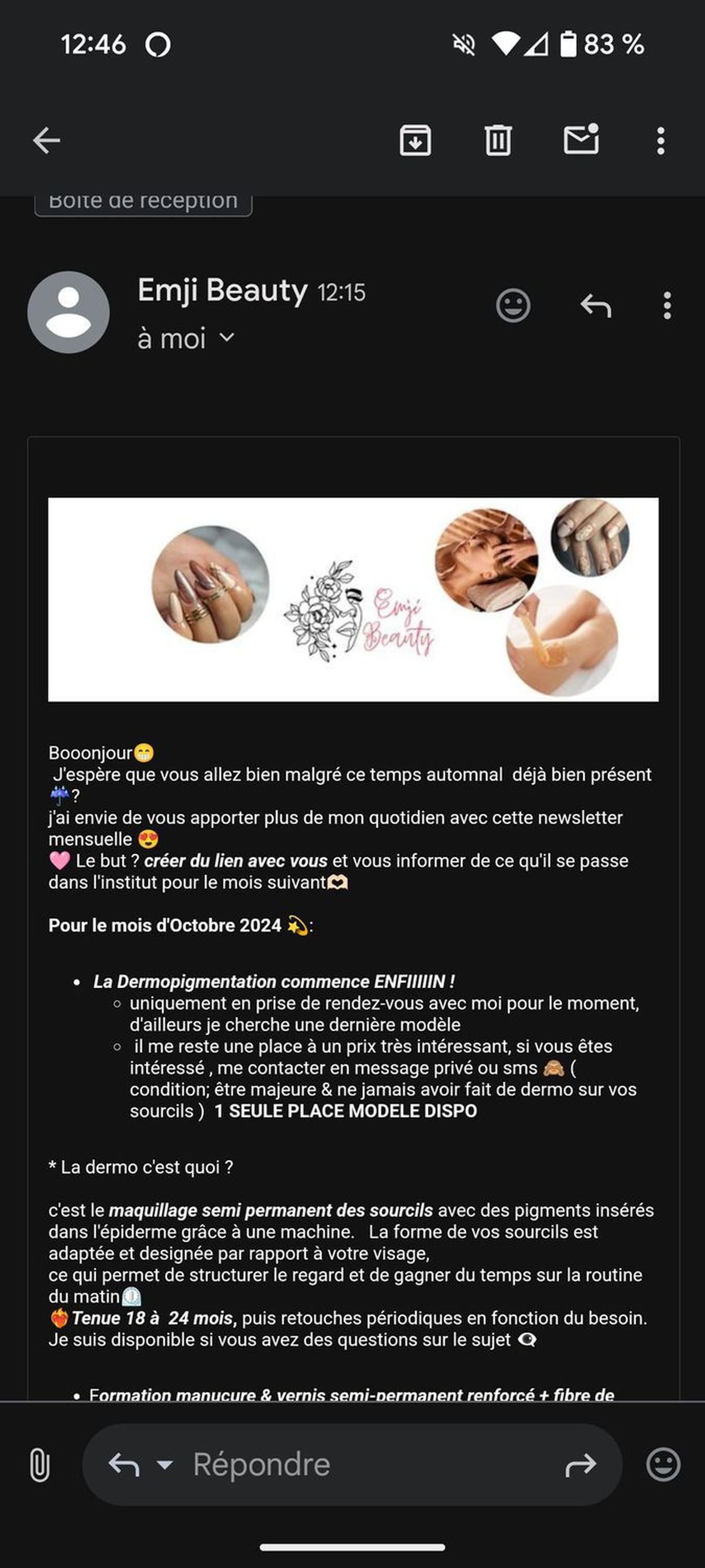 1 ère newsletter Emji beauty 🤩