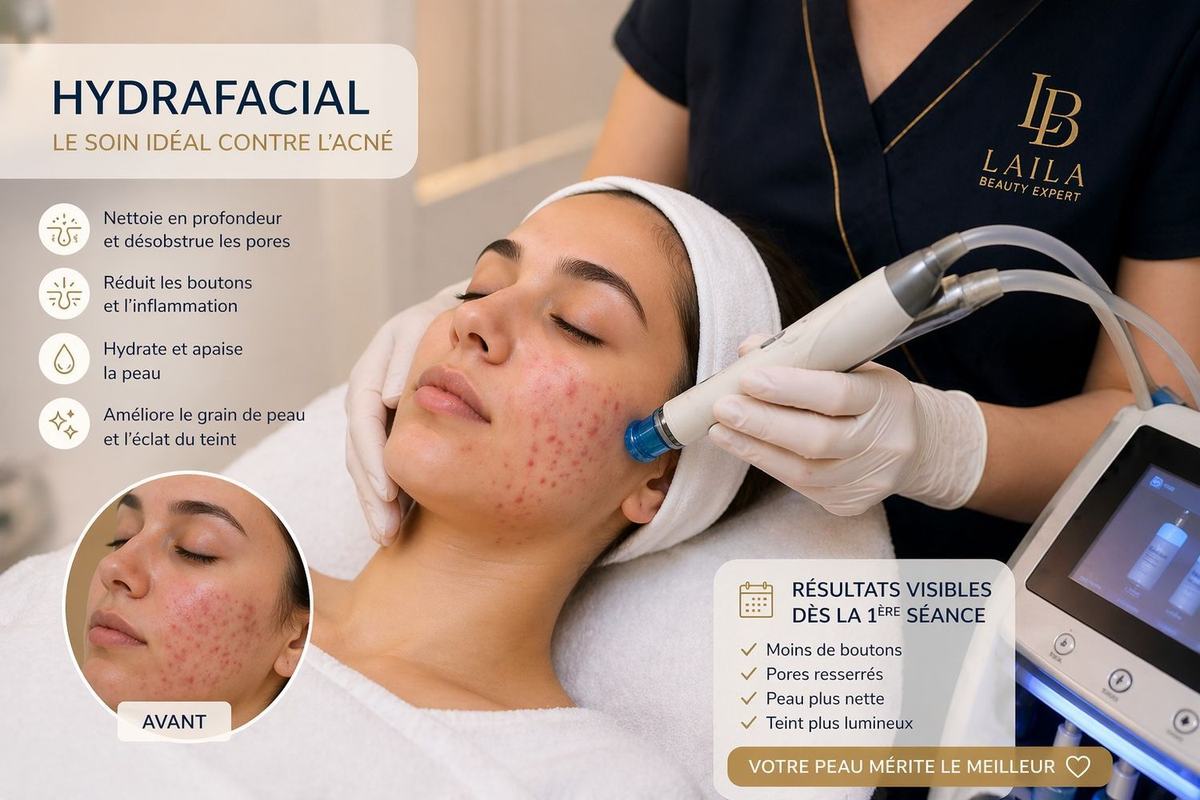 Hydrafacial pour l’acné à Rouen : traitement efficace pour une peau nette et sans boutons