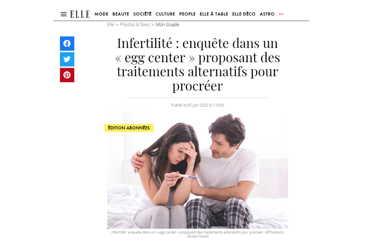ELLE - Infertilité : enquête dans un « egg center » proposant des traitements alternatifs