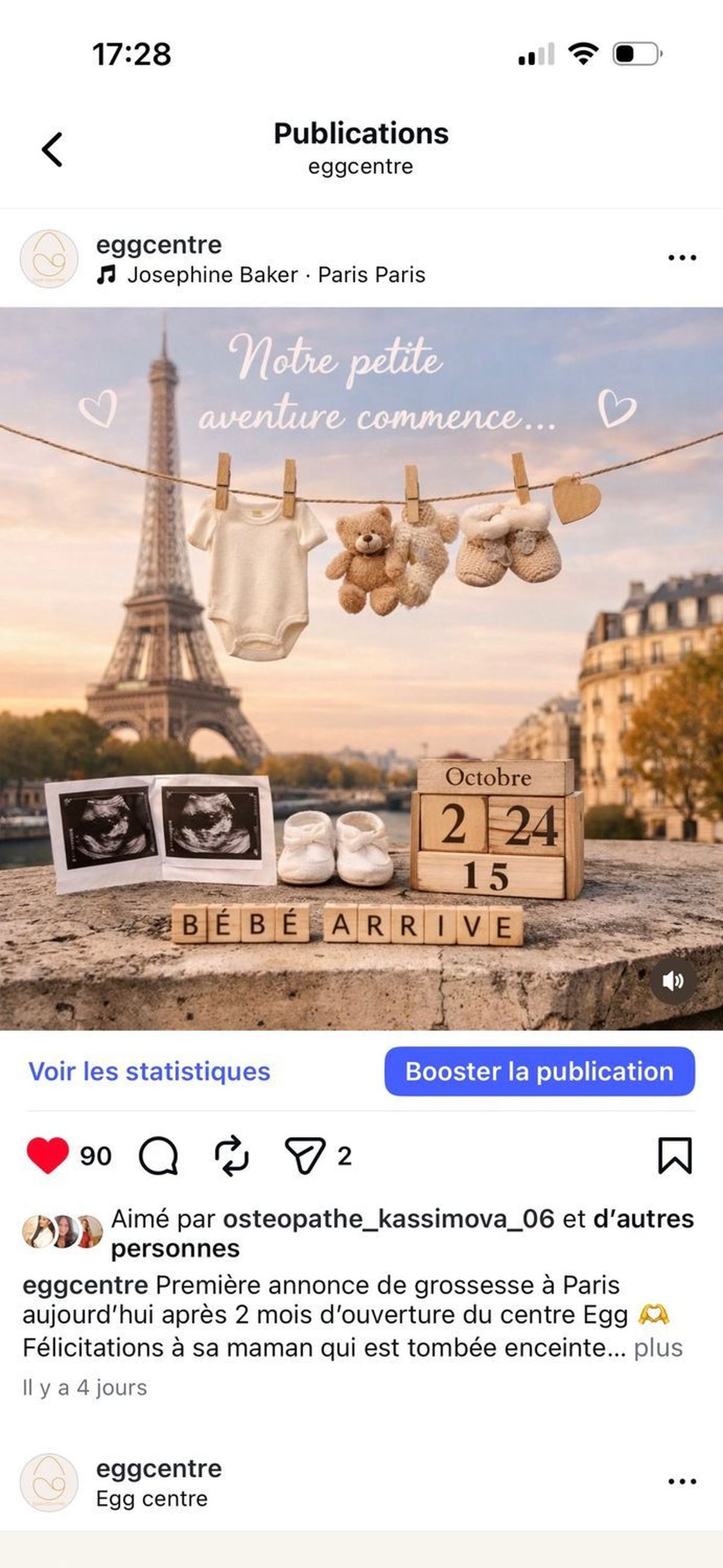 Première annonce de grossesse au Egg centre Paris