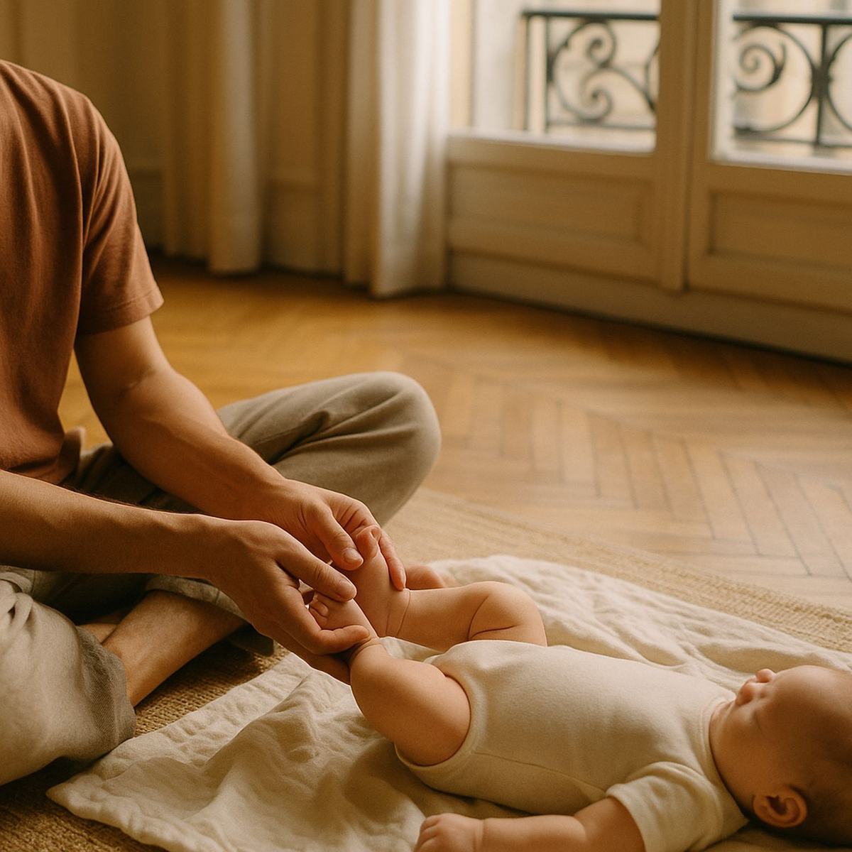 Massage parents bébé à Paris, douceur et lien