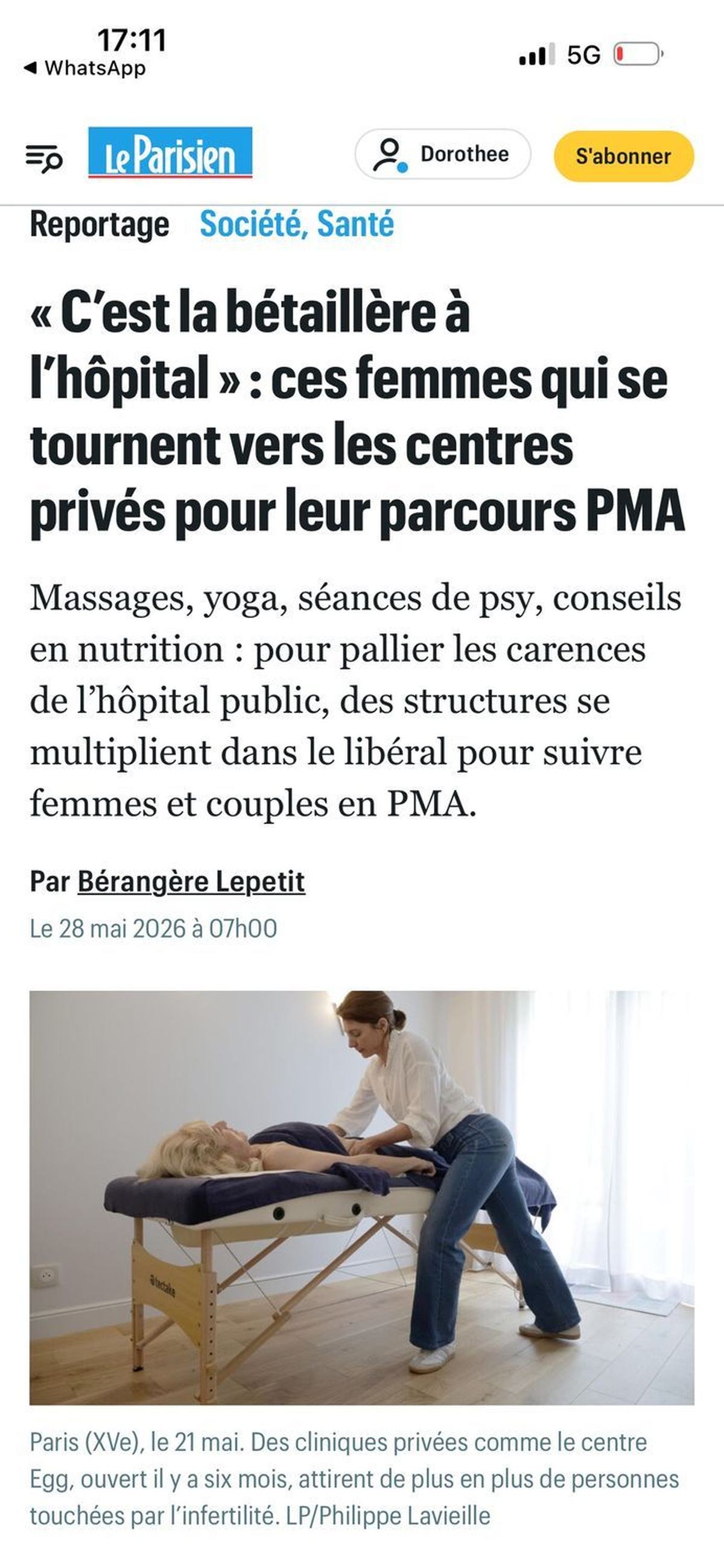 Egg dans le Parisien