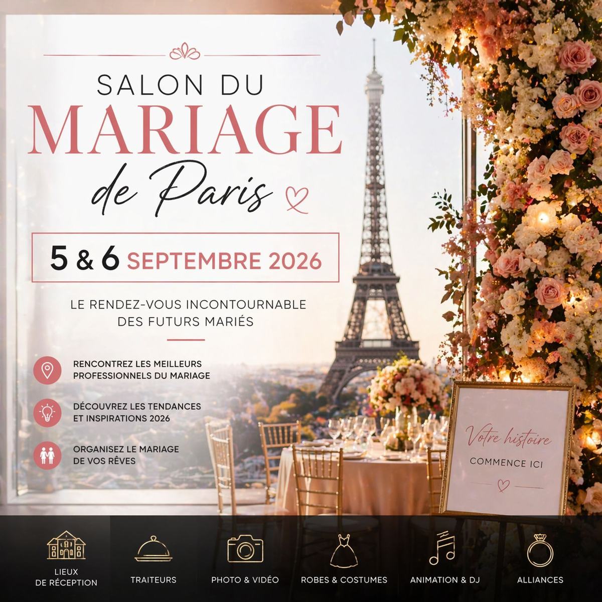 💍 Salon du Mariage de Paris – 5 & 6 septembre 2026 : une rentrée sous le signe de l’inspiration