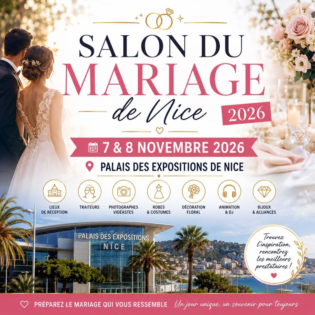 💍 Salon du Mariage de Nice 2026 : le rendez-vous incontournable des futurs mariés sur la Côte d’Azur