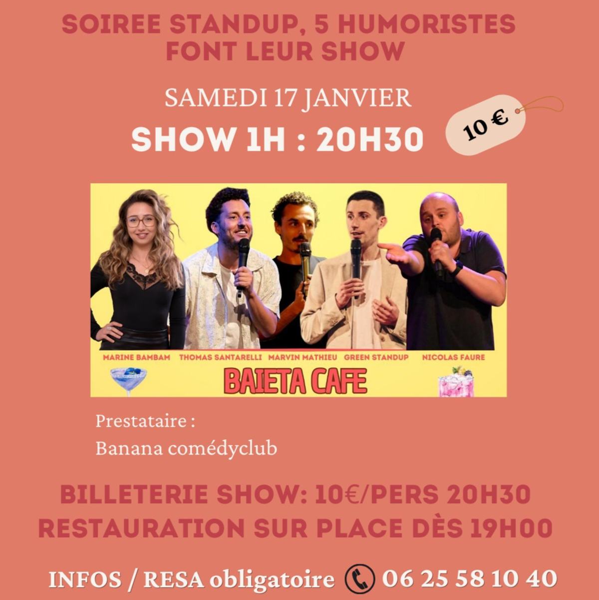 La prochaine soirée au Baïeta Café: StandUp show