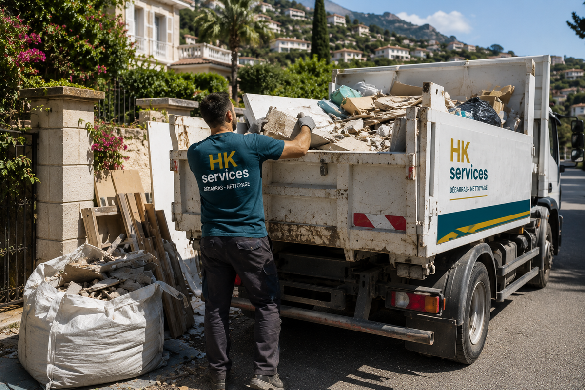 Évacuation de déchets dans les Alpes-Maritimes : particuliers, artisans, fin de chantier estival