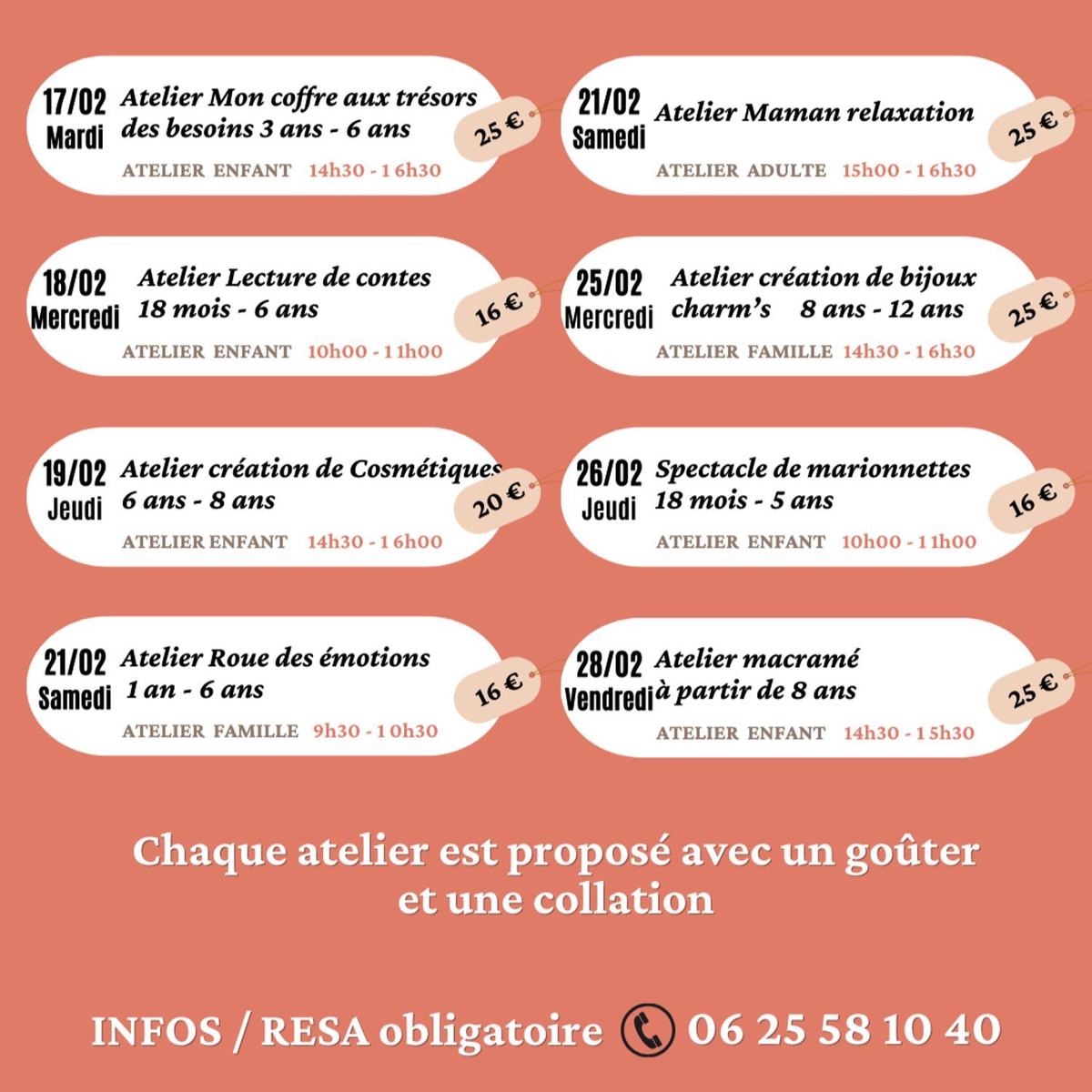 Les ateliers de Février