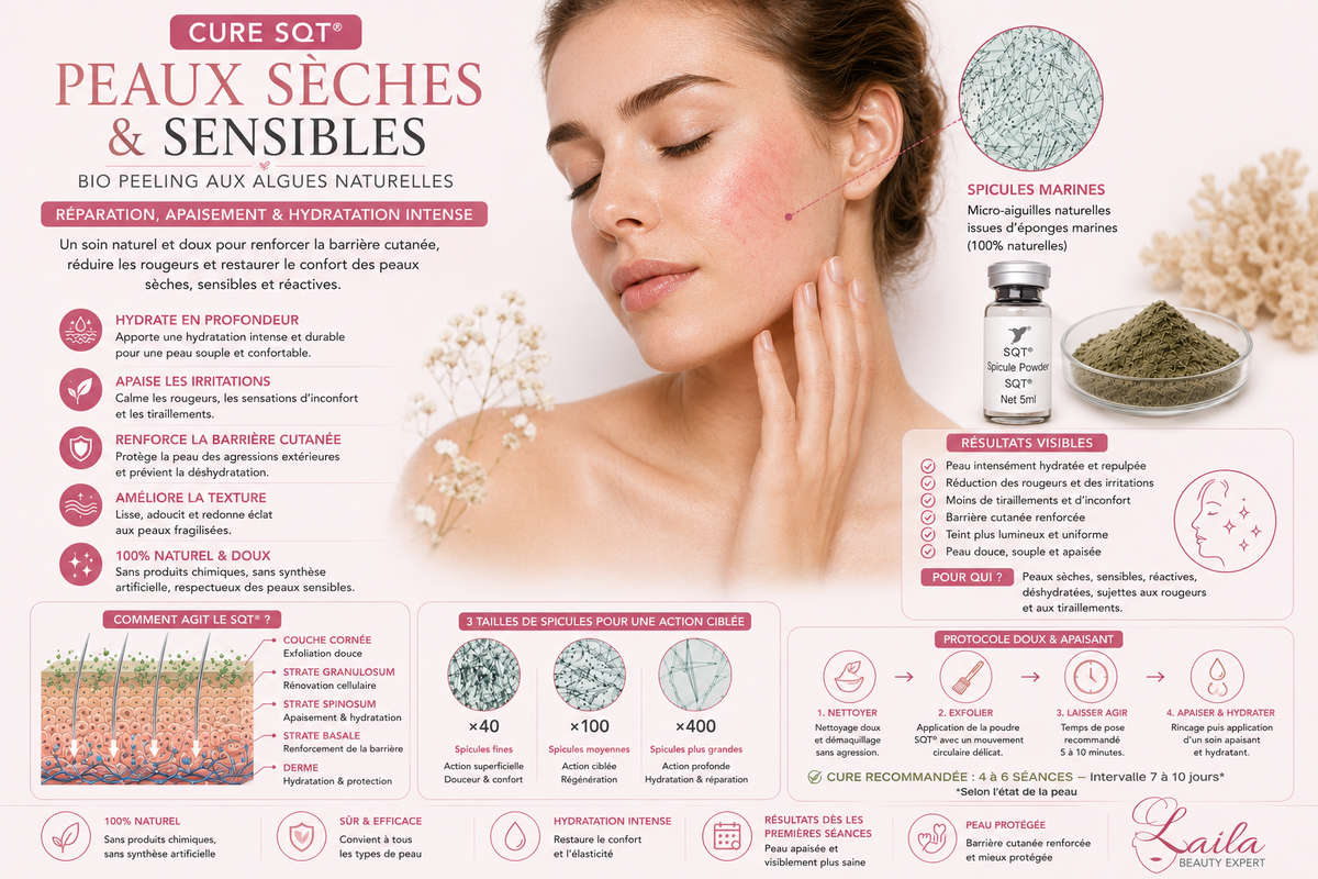 🌿 Cure SQT Peaux Sèches & Sensibles – 4 Séances