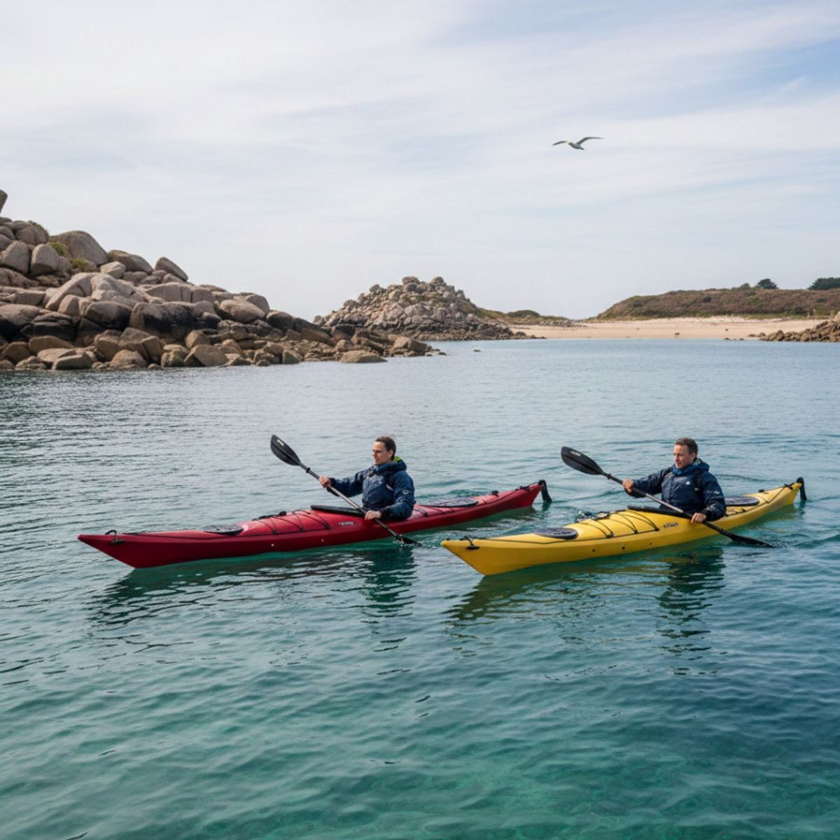 Kayak de mer à Chausey avec transport depuis Granville : explorez l’archipel en toute sérénité