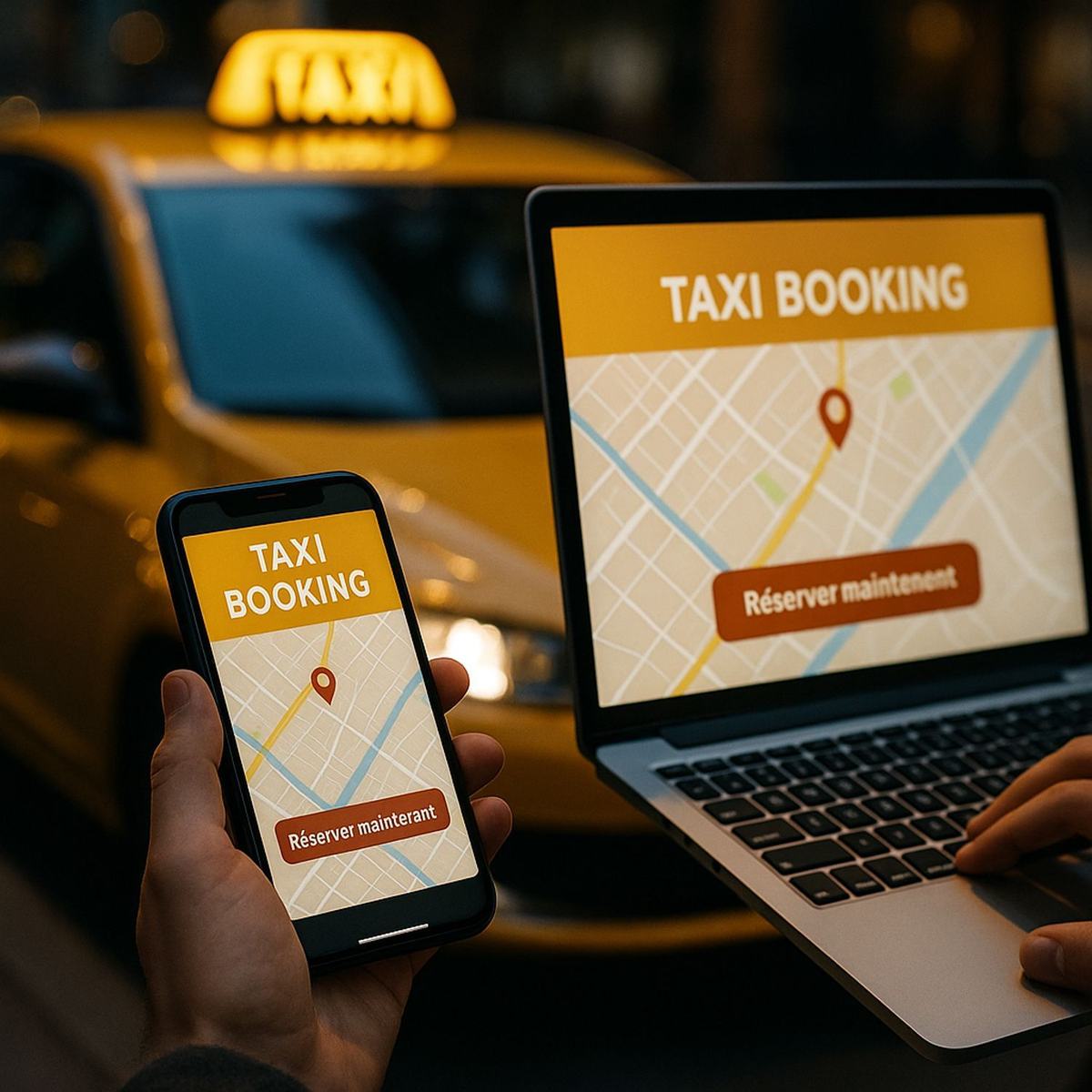 Commander un taxi en ligne et réserver directement sur ce site
