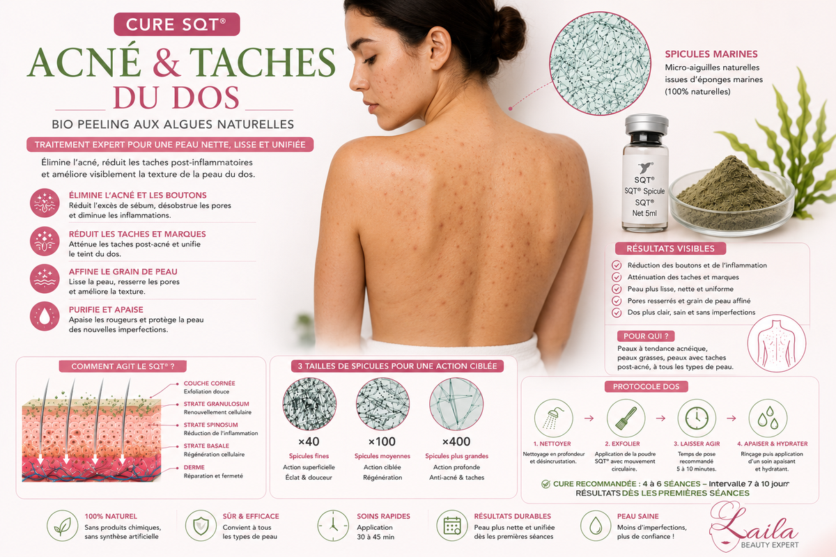 🌿 Cure SQT Acné & Taches du Dos – 4 Séances