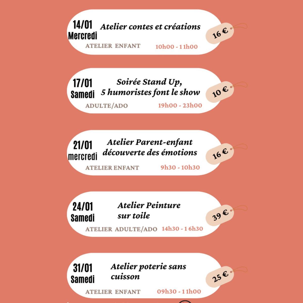 Les Ateliers de Janvier au Baïeta Café